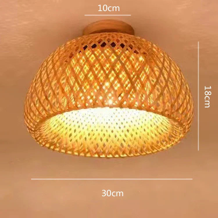 Luminária de Teto de Bambu Rattan para Decoração de Ambientes