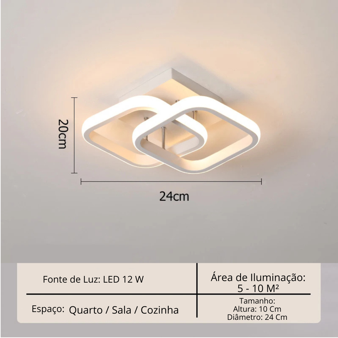 Lustre Moderno em LED para Sala de Estar - Iluminação Elegante e Eficiente