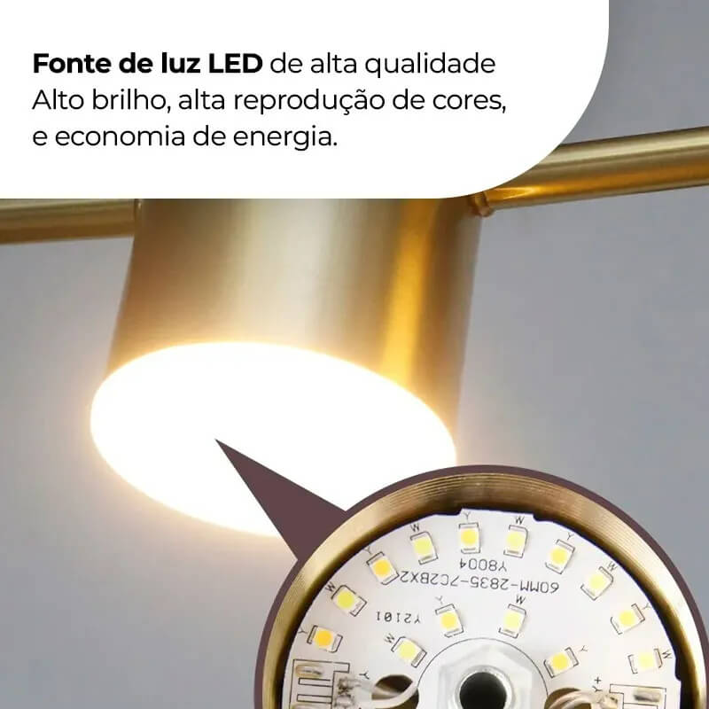 Lustre Moderno para Sala de Estar Saint Louise - Iluminação Elegante e Estilizada