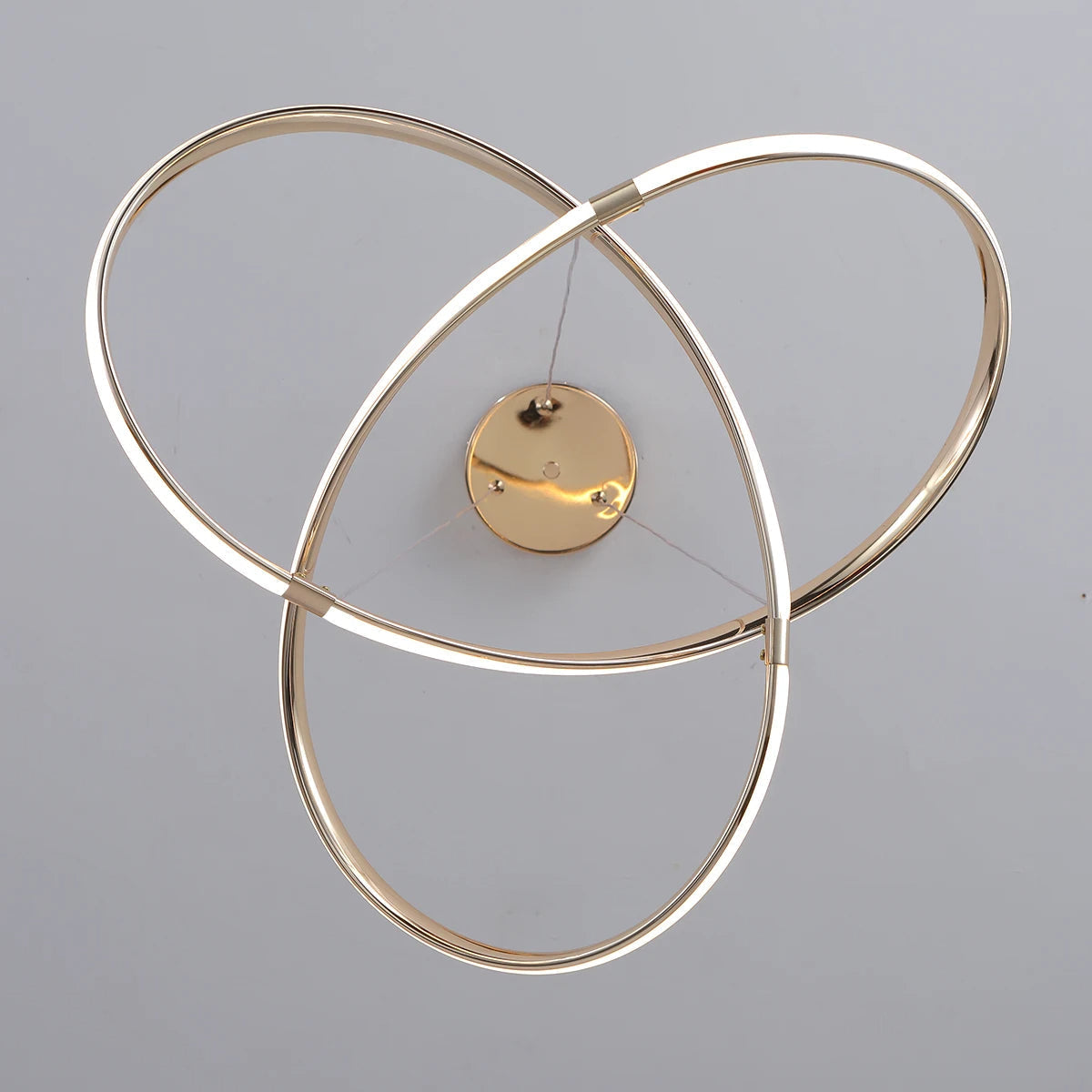 Lustre Pendente Circular Moderno Duplo com Iluminação LED