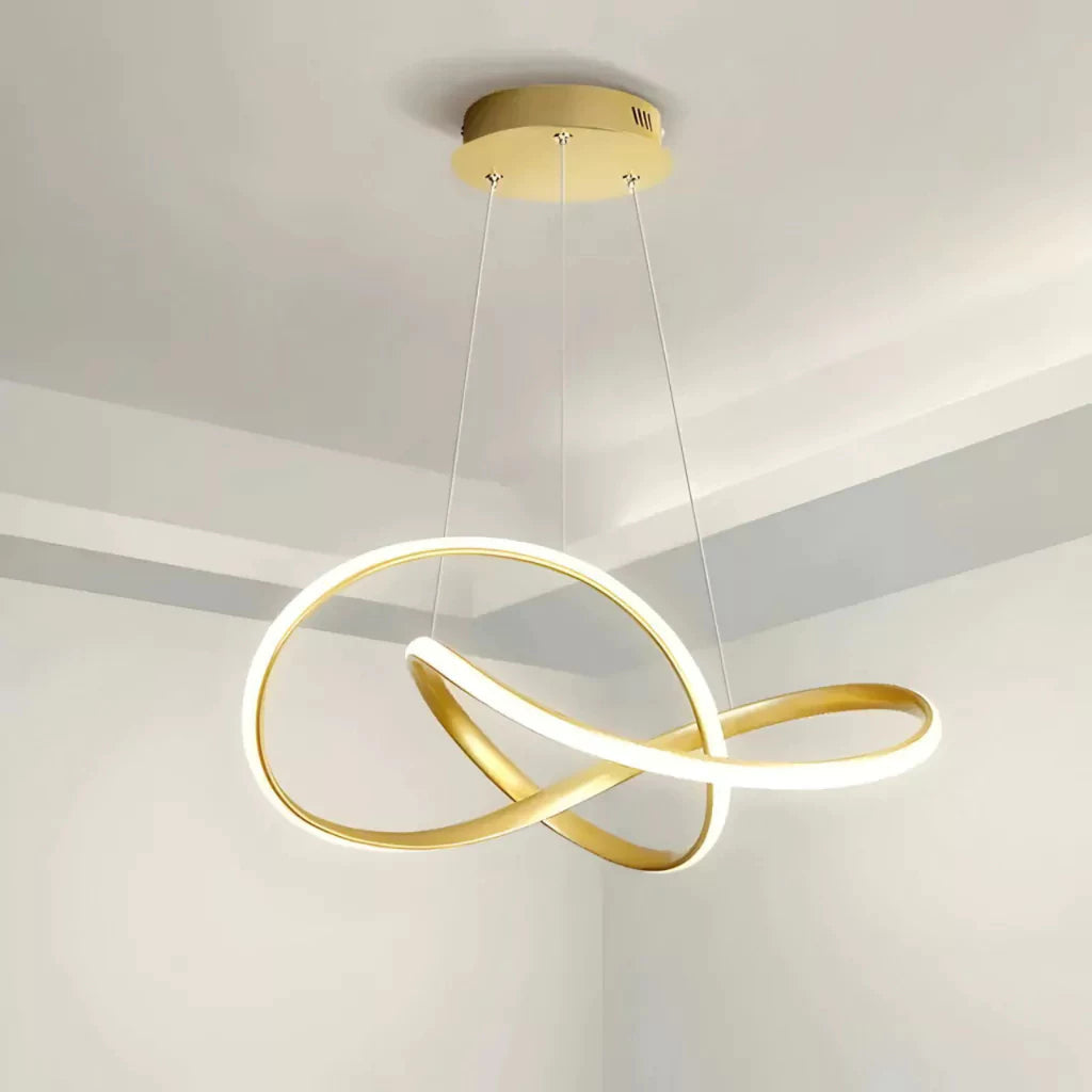 Lustre Pendente Circular Moderno Duplo com Iluminação LED