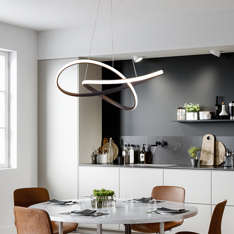 Lustre Pendente Circular Moderno Duplo com Iluminação LED