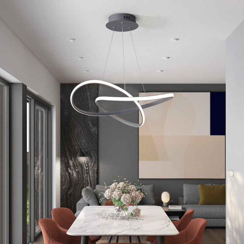 Lustre Pendente Circular Moderno Duplo com Iluminação LED