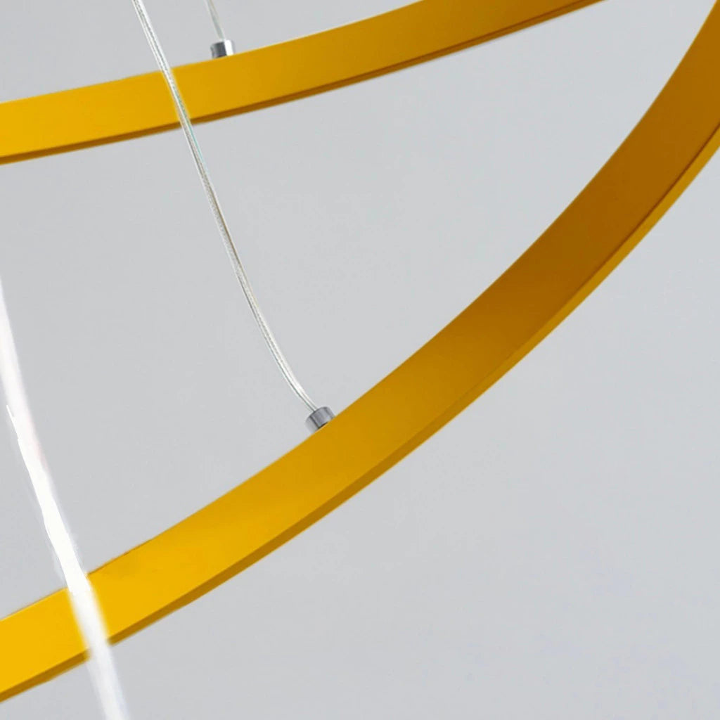 Lustre Pendente Circular Triplo com Iluminação LED