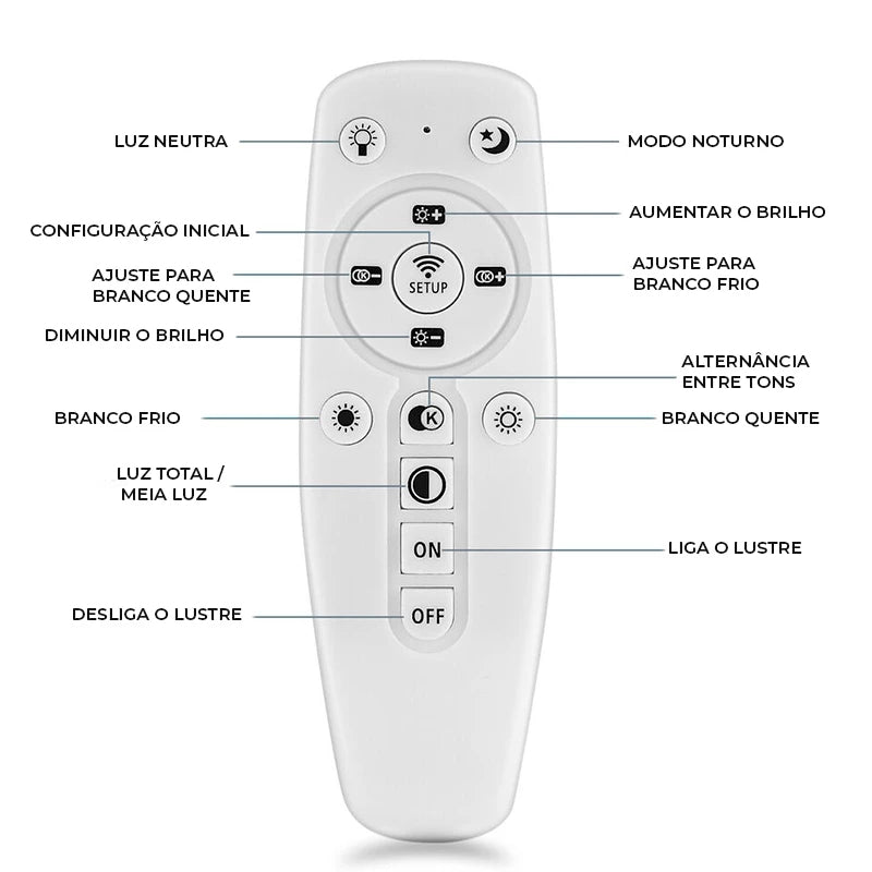 Lustre Pendente Circular Triplo com Iluminação LED