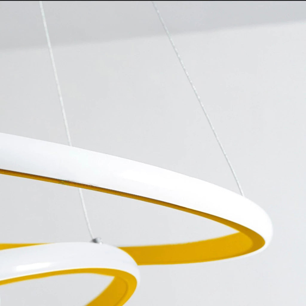 Lustre Pendente Circular Triplo com Iluminação LED