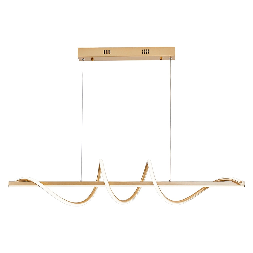 Lustre Pendente LED 45W 3 em 1 Moderno para Quarto e Sala Dourado