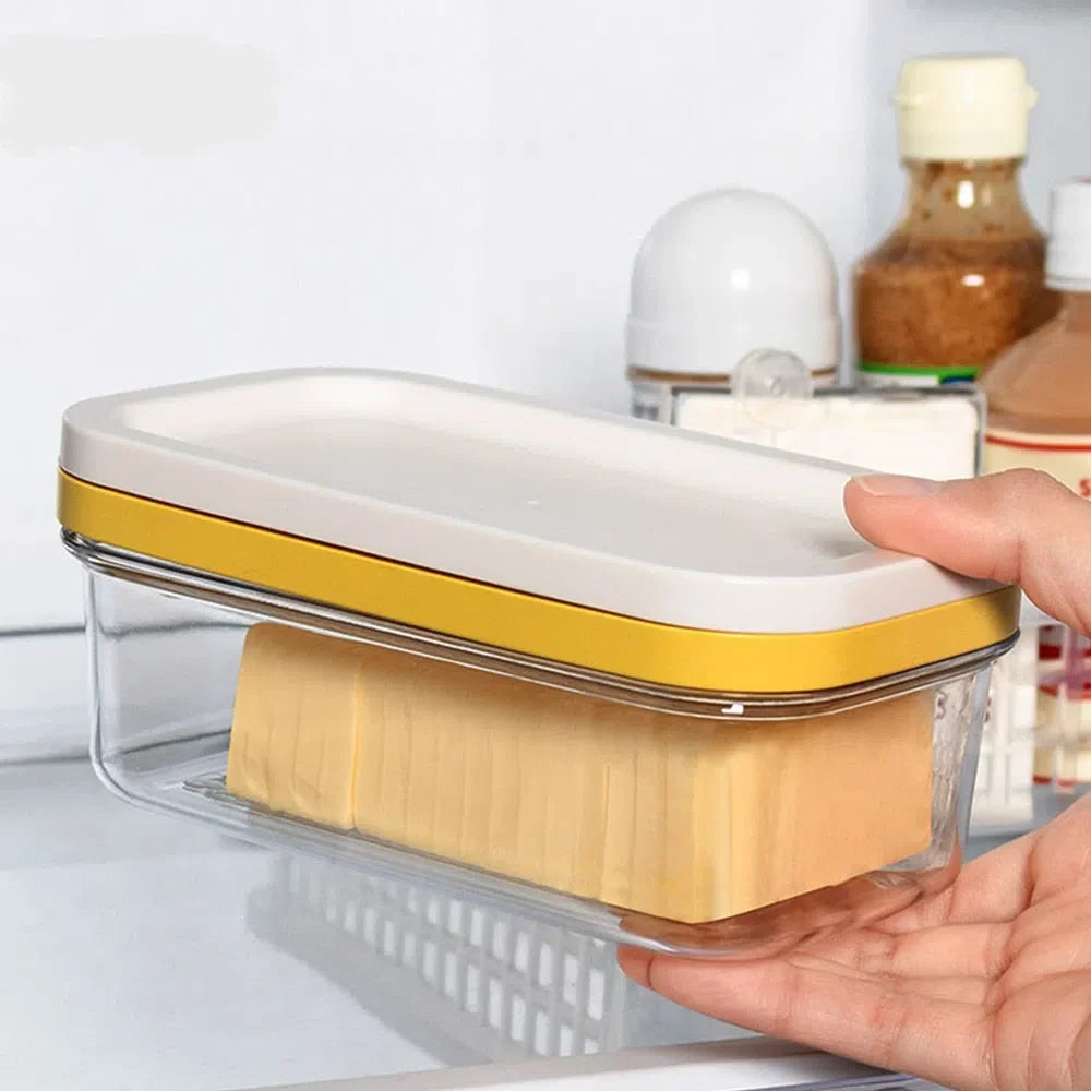 Manteigueira com Fatiador de Inox - Prática e Elegante