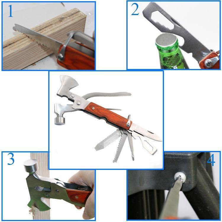Martelo Multifuncional 11 em 1 com Machadinha Integrada