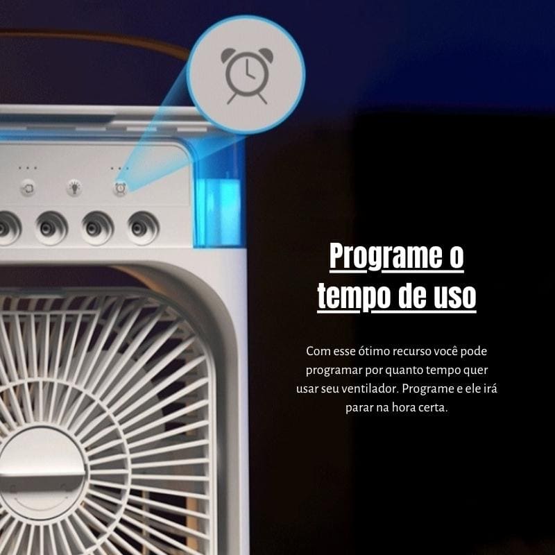 Mini Ar Condicionado Ventilador de Mesa e Umidificador Compacto