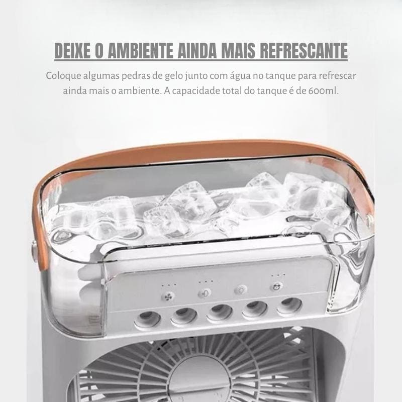 Mini Ar Condicionado Ventilador de Mesa e Umidificador Compacto