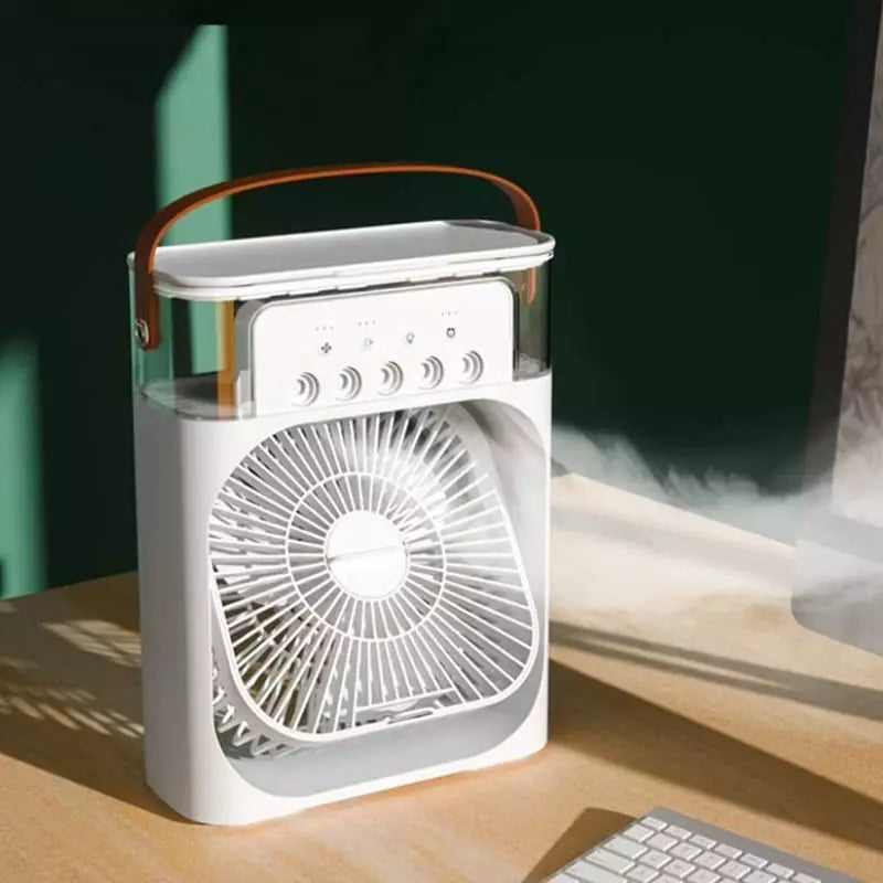 Mini Ar Condicionado Ventilador de Mesa e Umidificador Compacto