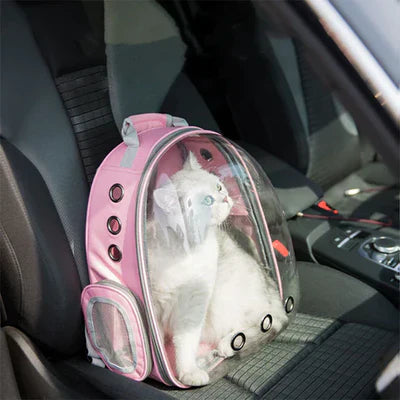 Mochila de Transporte Transparente para Gatos con Ventanas de Visibilidad