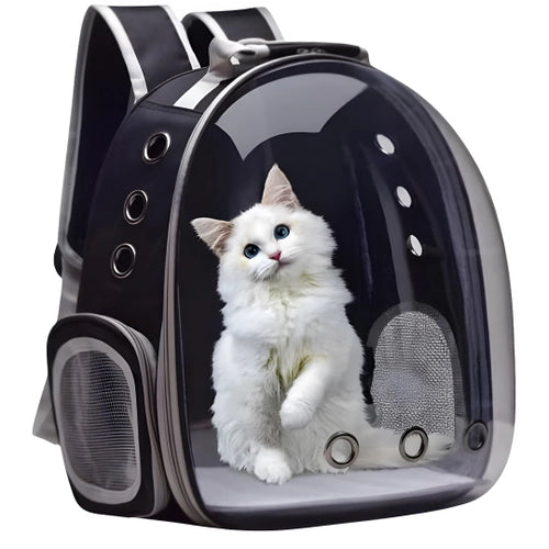 Mochila de Transporte Transparente para Gatos con Ventanas de Visibilidad