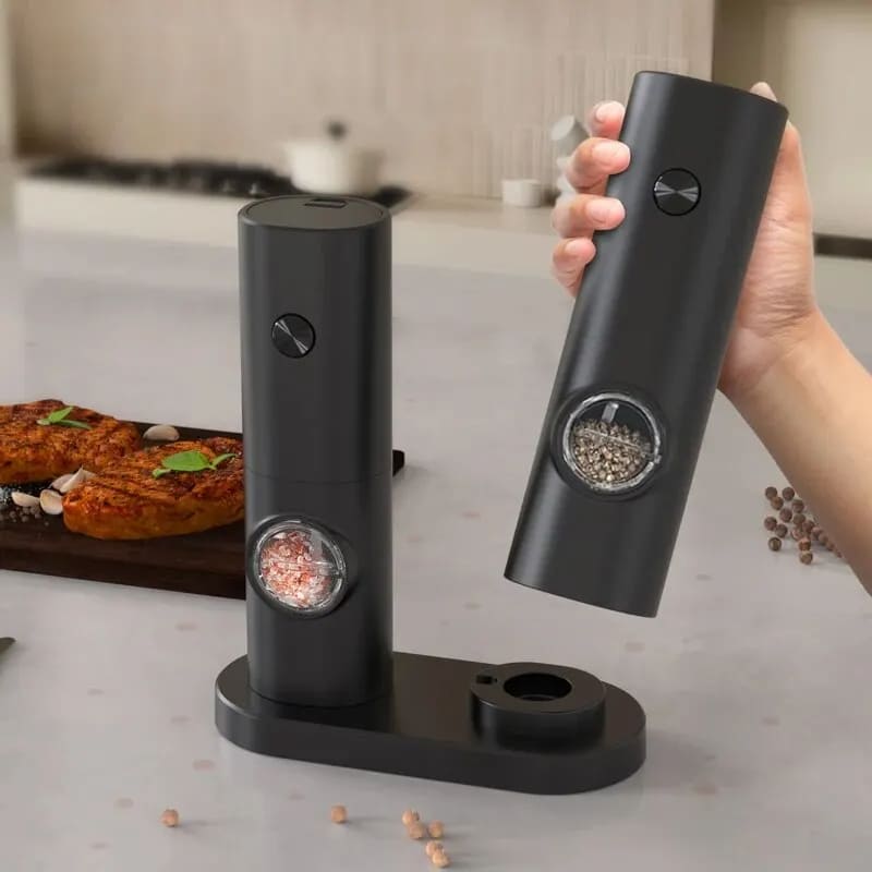 Moedor Elétrico de Pimenta e Sal do Himalaia - Utensílio de Cozinha para Temperos
