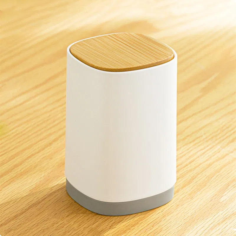 Organizador Automático com Tampa de Bambu para Objetos