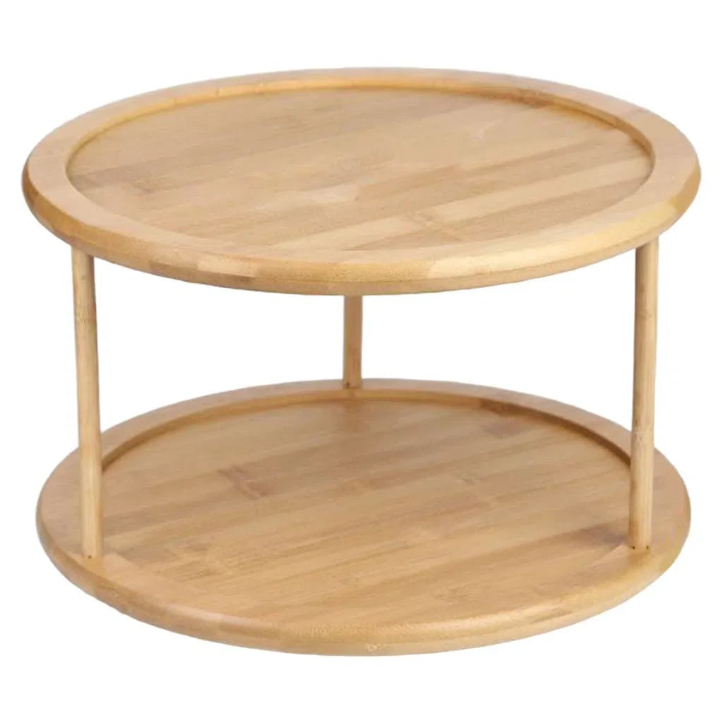 Organizador Rotativo de Bambu para Casa e Escritório