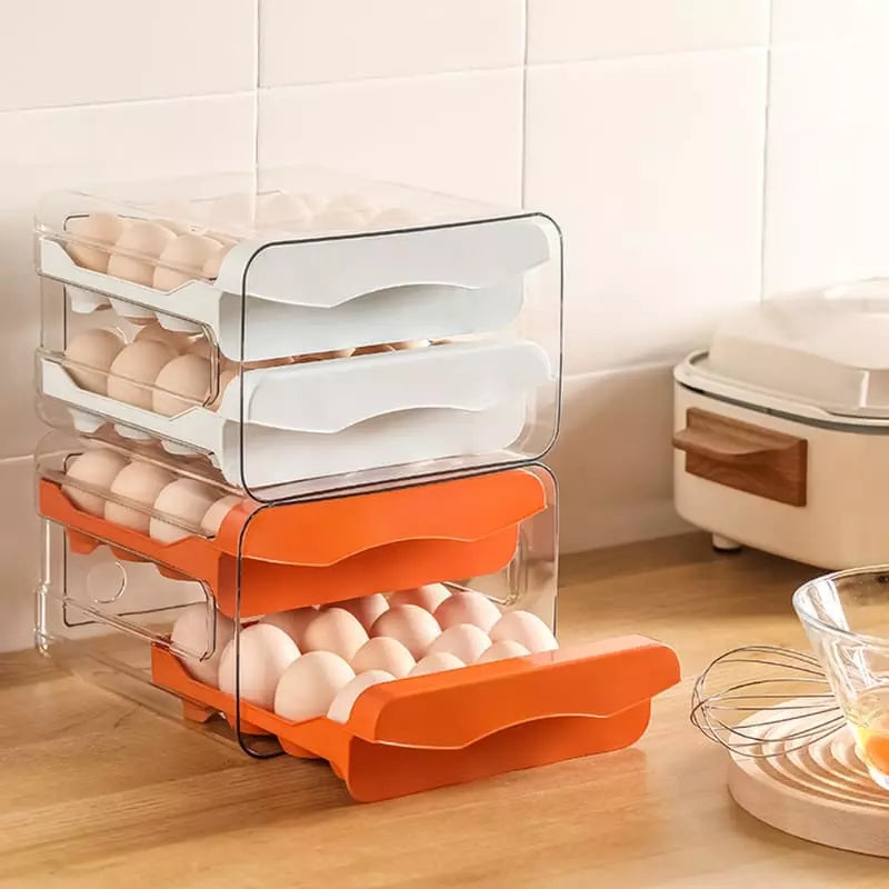 Organizador de Geladeira com Gavetas para Ovos e Compartimentos