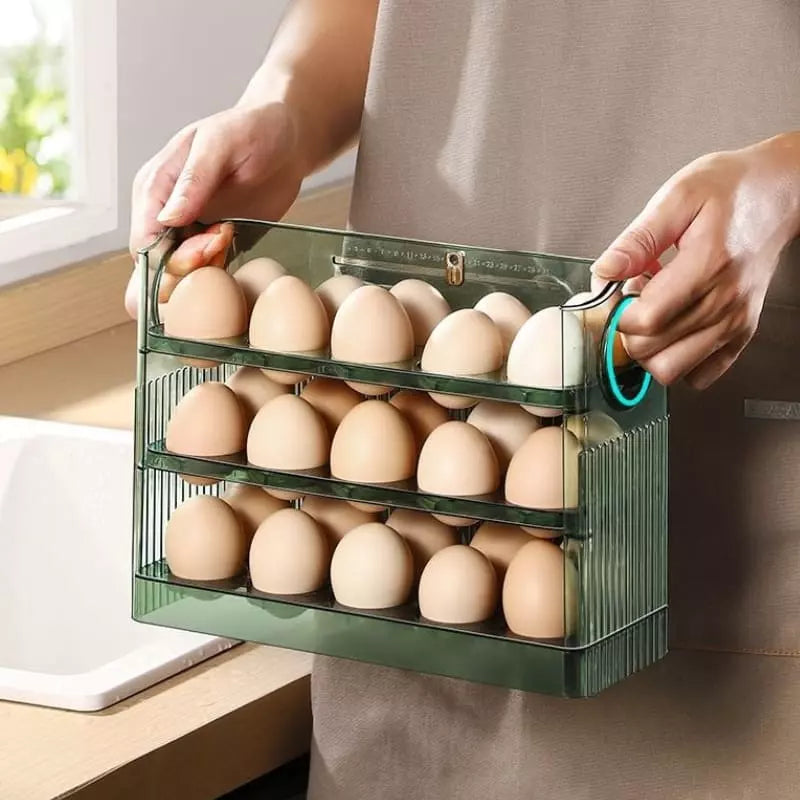 Organizador de Geladeira para Ovos com 34 Lugares - Prateleira de Armazenamento