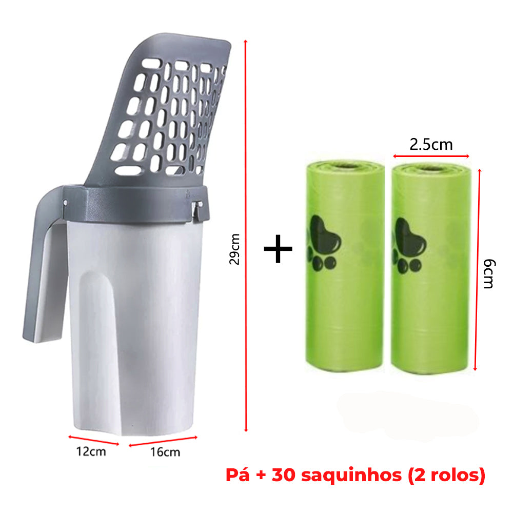 Pá com Lixeira para Areia de Gato - Conjunto Prático e Eficiente