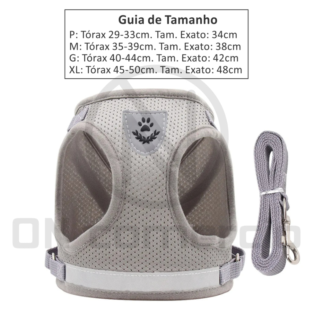 Peitoral Ajustável para Gatos com Guia Inclusa - Conforto e Segurança