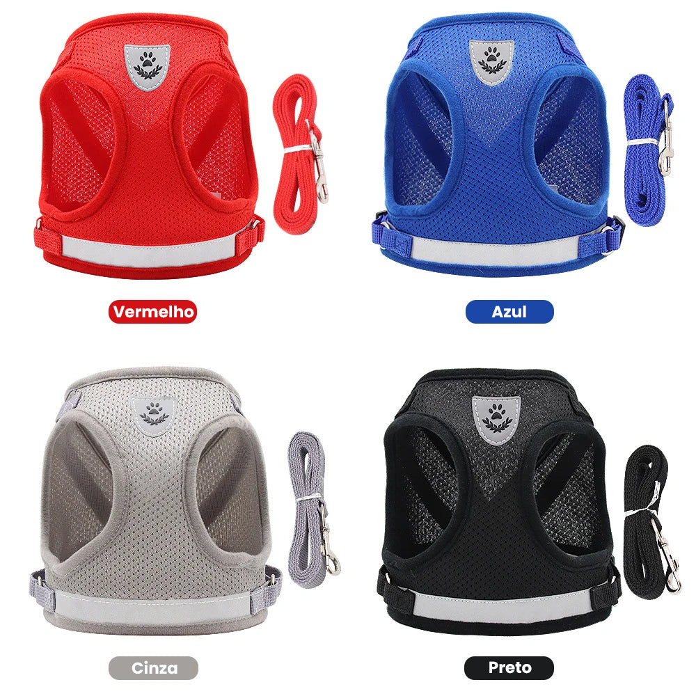 Peitoral Ajustável para Gatos com Guia Inclusa - Conforto e Segurança