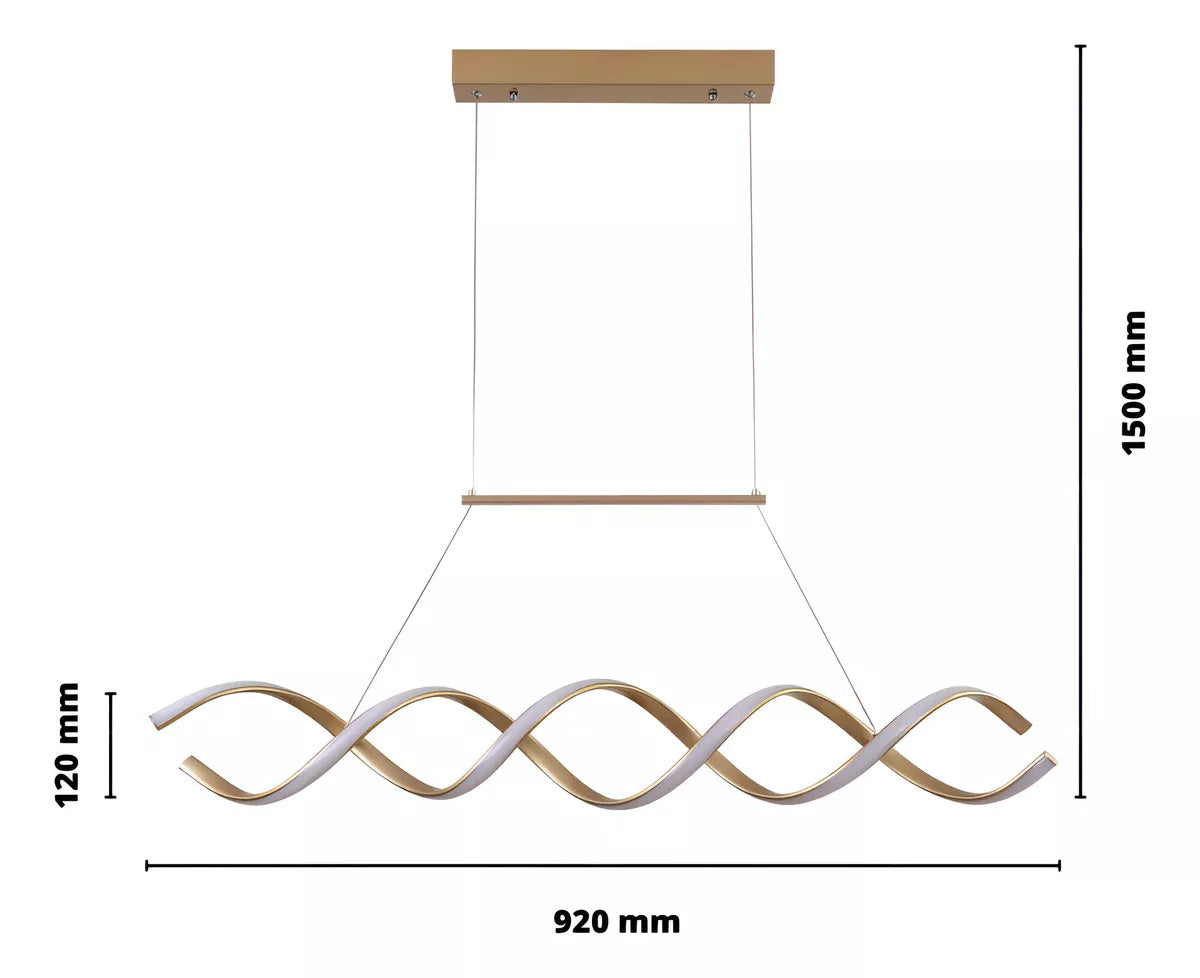 Pendente LED Preto e Dourado para Lustre de Sala de Jantar - Decoração Elegante