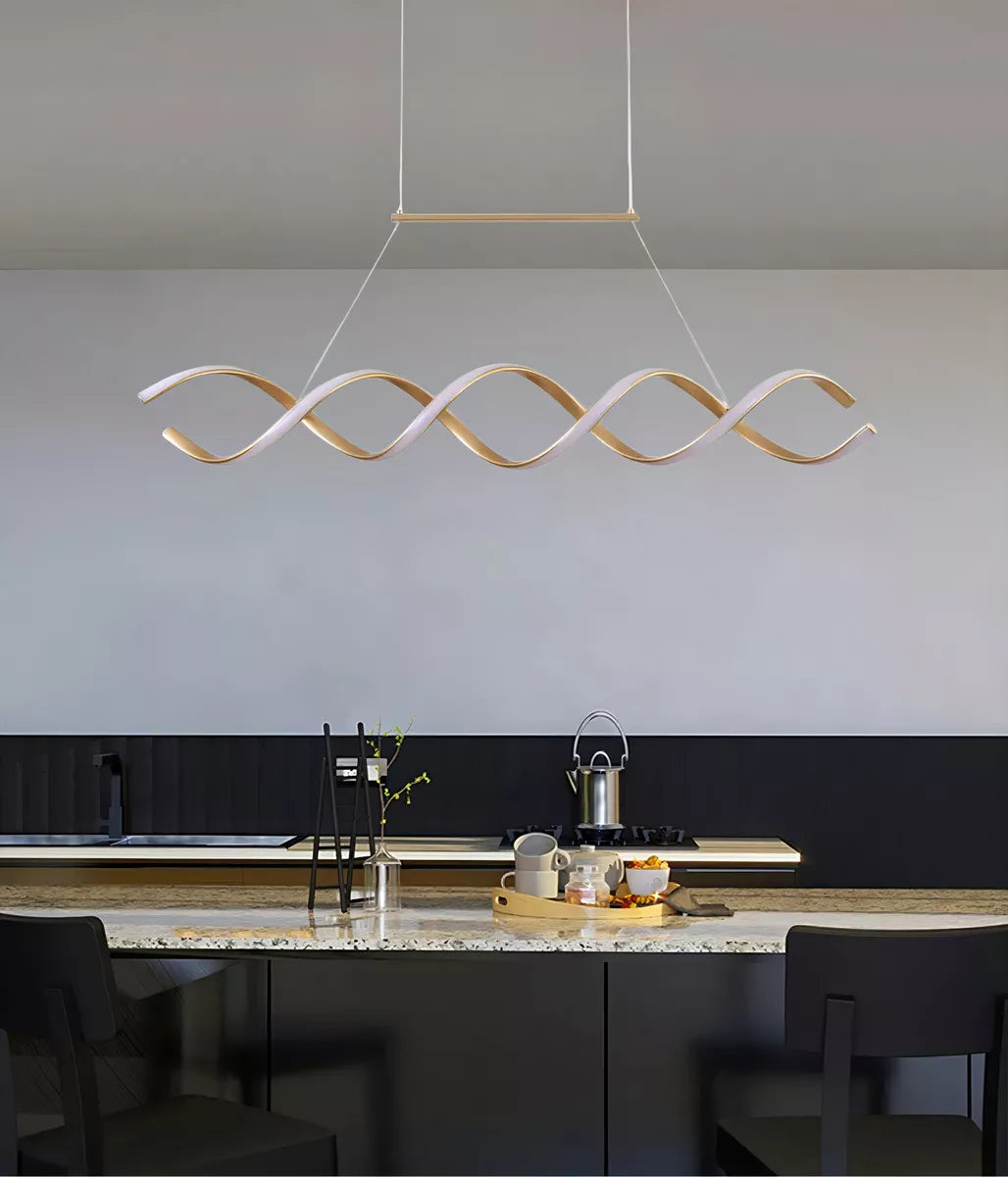 Pendente LED Preto e Dourado para Lustre de Sala de Jantar - Decoração Elegante