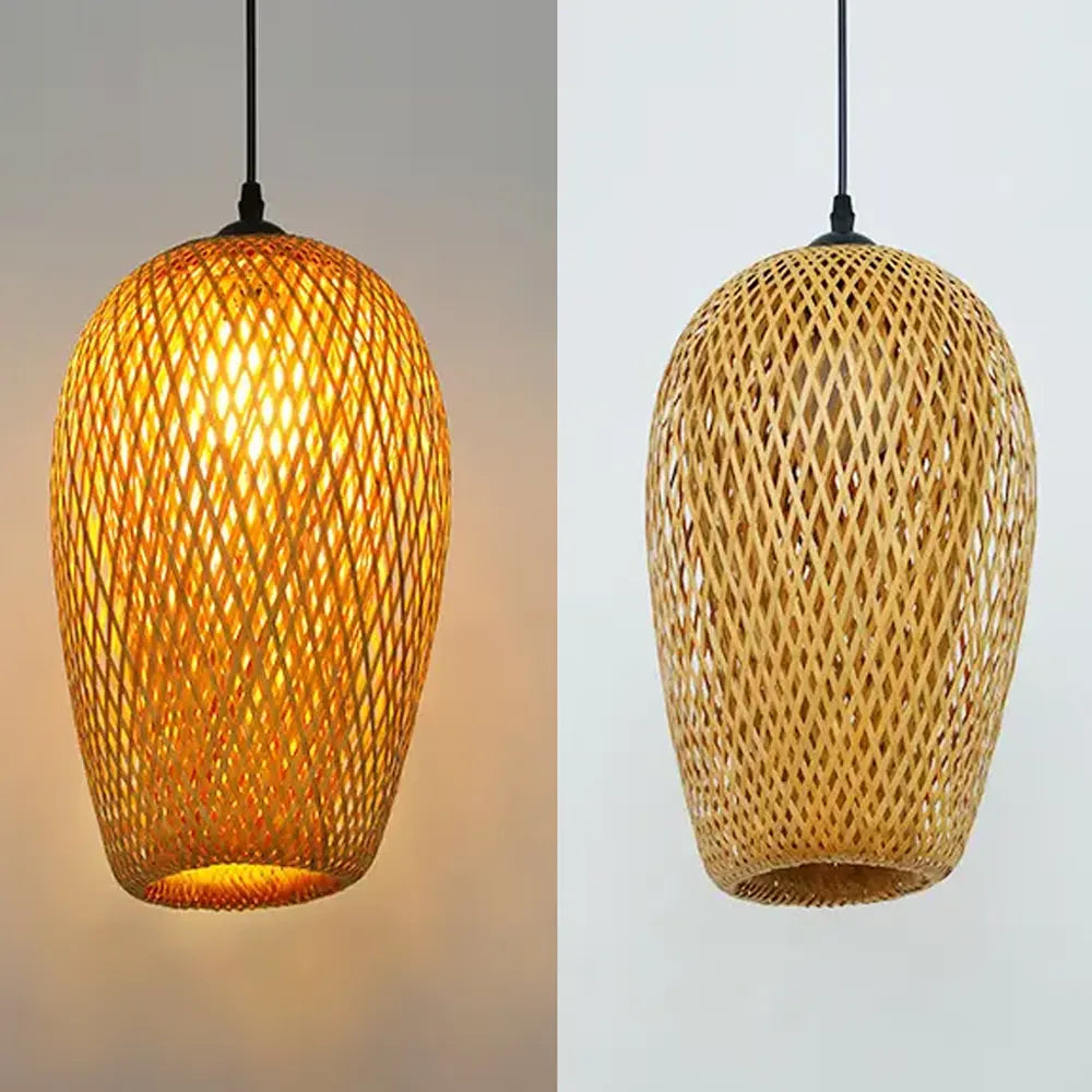 Pendente de Bambu Natural para Iluminação Decorativa