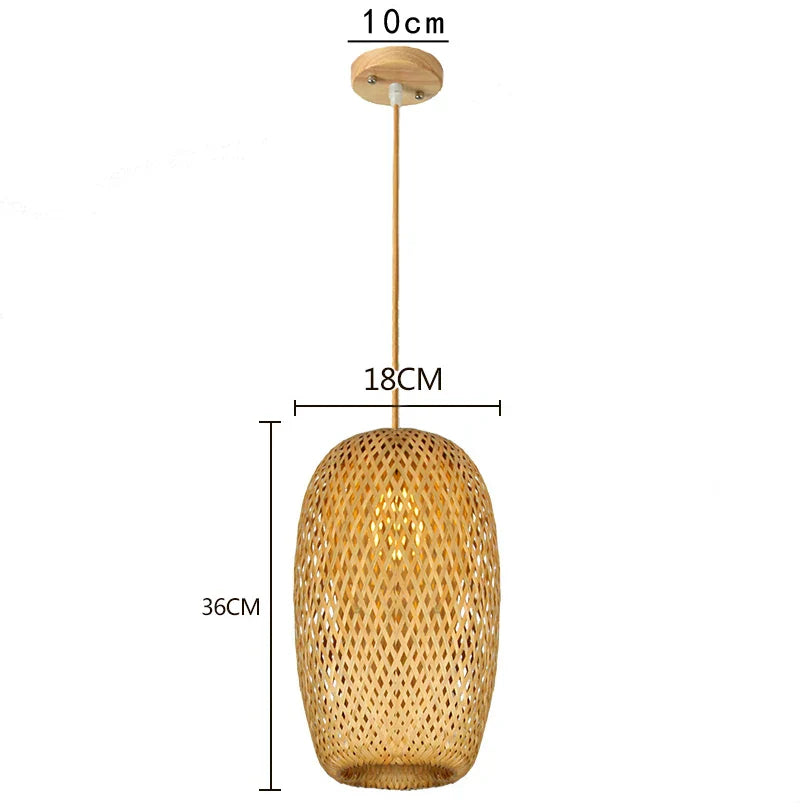 Pendente de Bambu Natural para Iluminação Decorativa
