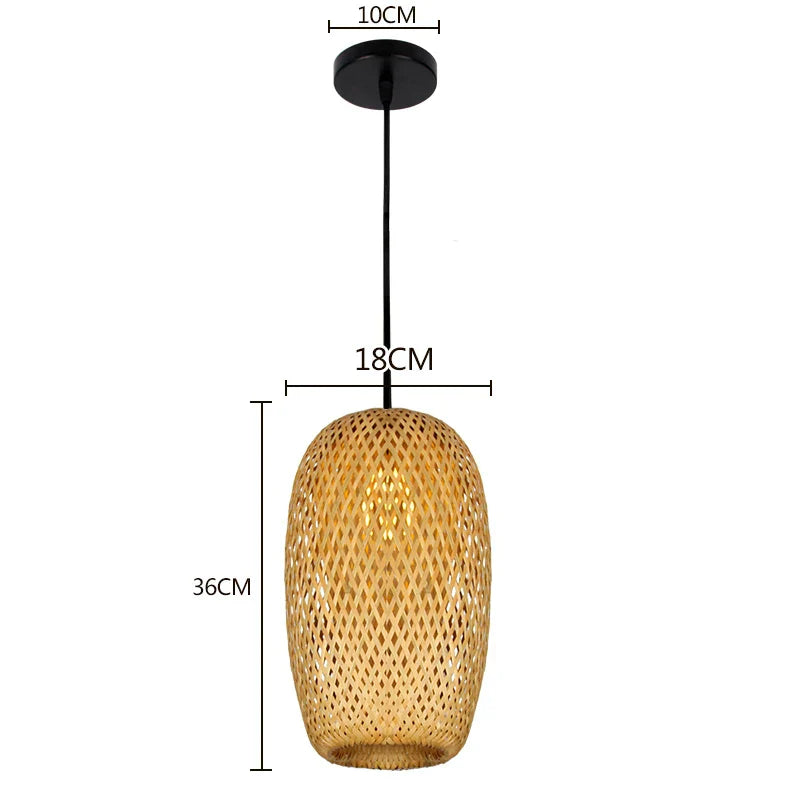Pendente de Bambu Natural para Iluminação Decorativa