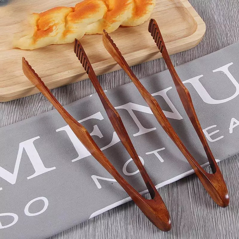 Pinça Multiuso de Bambu para Salada - Utensílio de Cozinha Ecológico