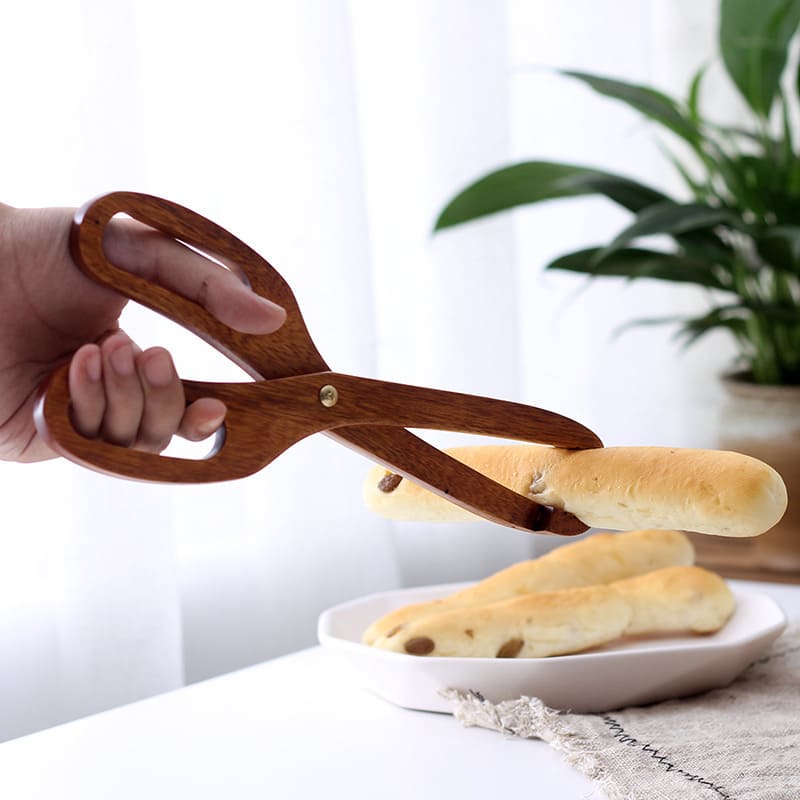 Pinça Multiuso de Bambu para Salada - Utensílio de Cozinha Ecológico