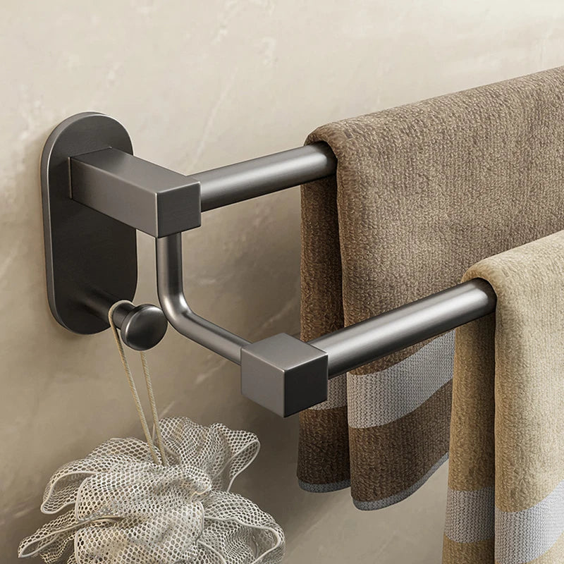 Porta Toalha Preto para Banheiro - Suporte Elegante e Funcional