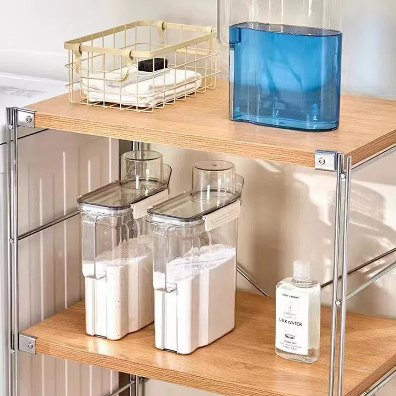 Pote Hermético Transparente para Armazenamento de Roupas na Lavanderia