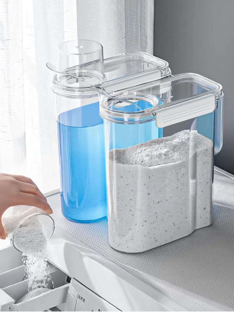 Pote Hermético Transparente para Armazenamento de Roupas na Lavanderia