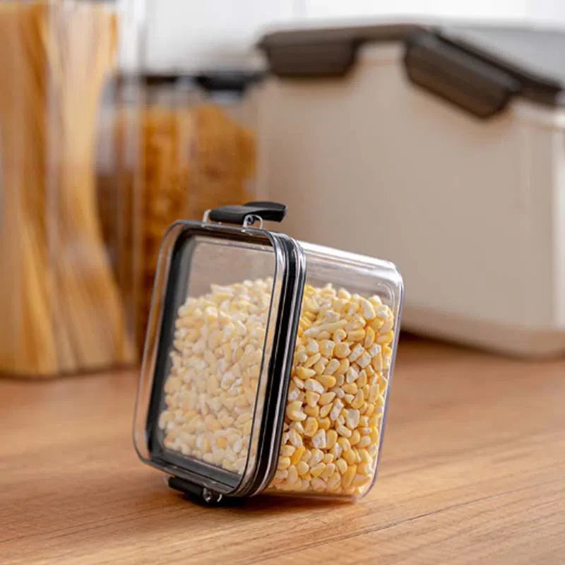 Pote de Armazenamento de Alimentos em Acrílico Transparente - Recipiente Organizador