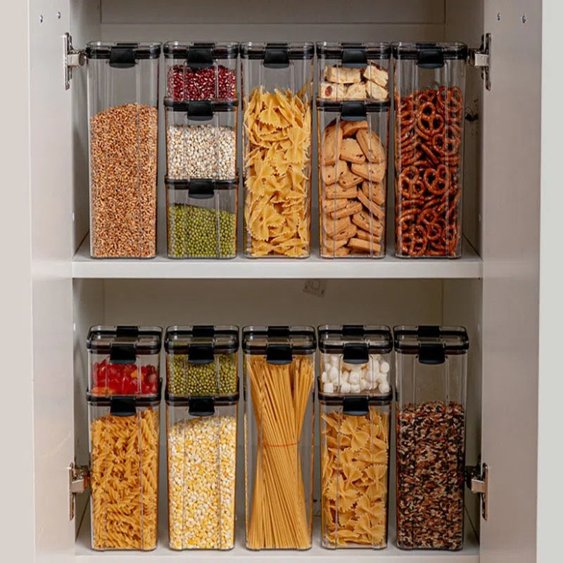 Pote de Armazenamento de Alimentos em Acrílico Transparente - Recipiente Organizador