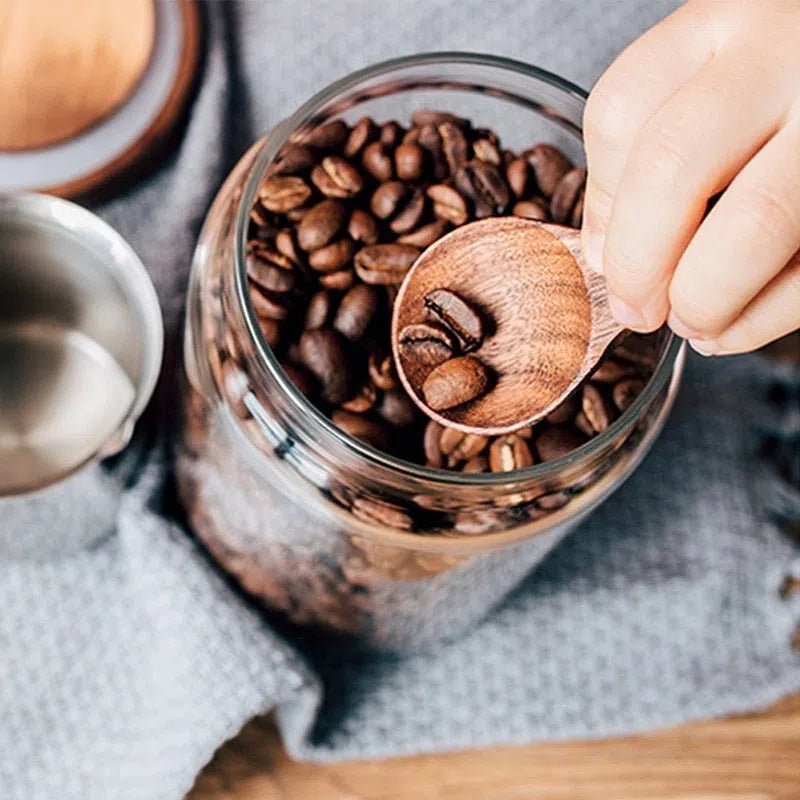 Pote de Vidro Hermético com Tampa de Madeira - Armazenamento Seguro e Estiloso