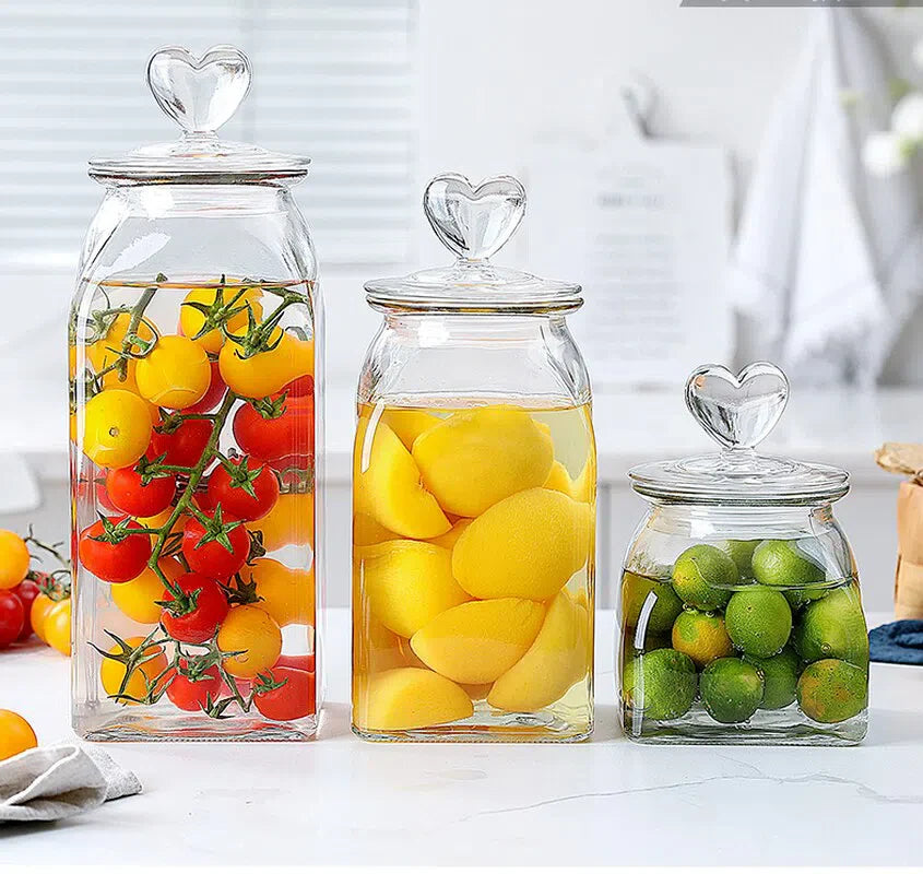 Pote de Vidro Hermético para Armazenamento - Opções de 660ml, 1400ml e 2000ml
