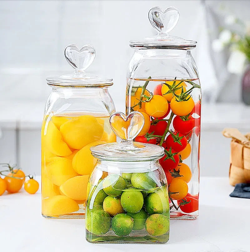 Pote de Vidro Hermético para Armazenamento - Opções de 660ml, 1400ml e 2000ml