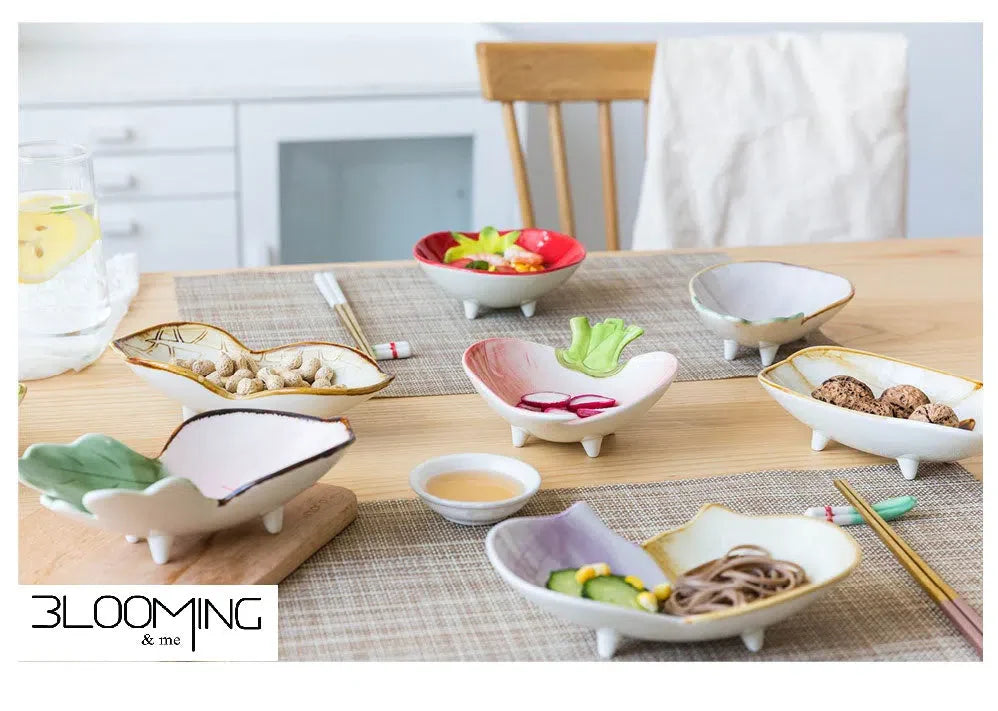 Prato de Cerâmica Decorativo com Estampa de Vegetais