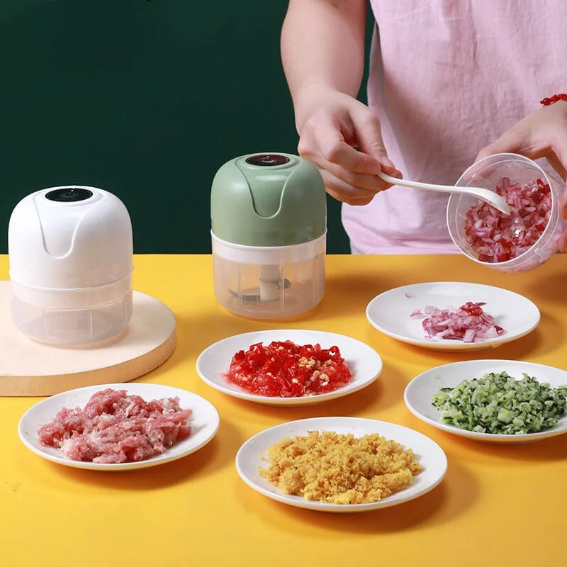 Processador de Alimentos Mini Elétrico USB Portátil - Ideal para Cozinha e Lanches