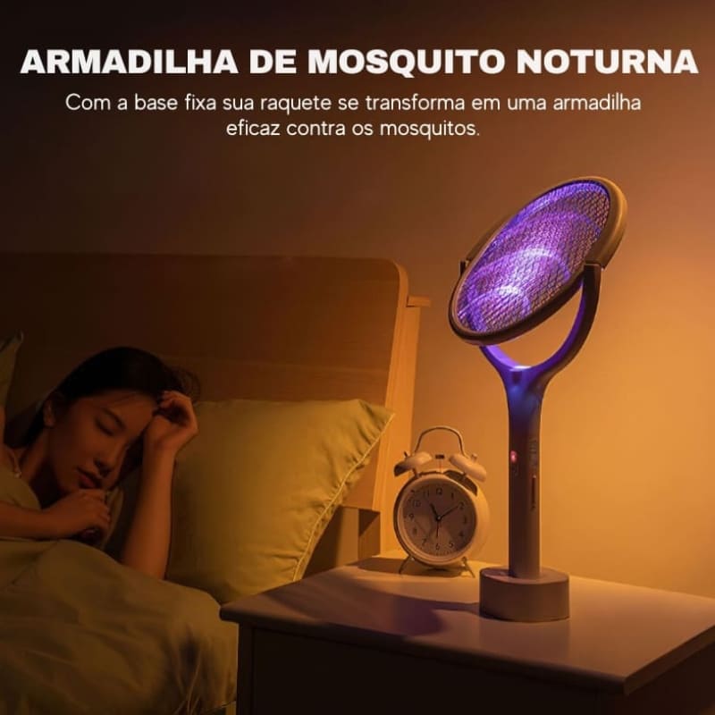 Raquete Elétrica Armadilha para Mosquitos - Inseticida Eficaz, Antimosquitos