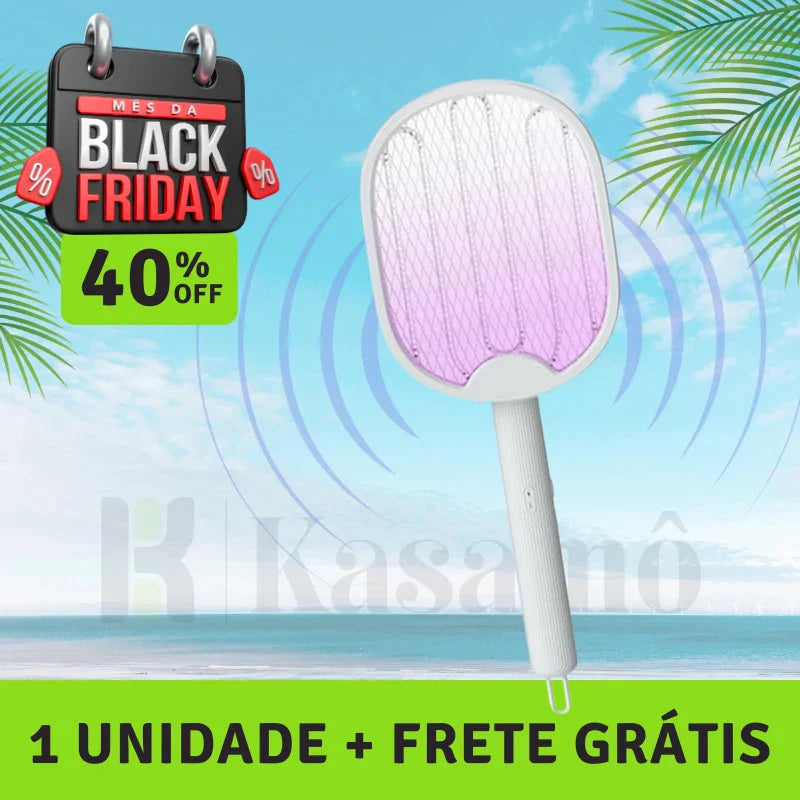 Raquete Elétrica Mata-Mosquito MaxBolt™ com Tecnologia de Ions Atrativos