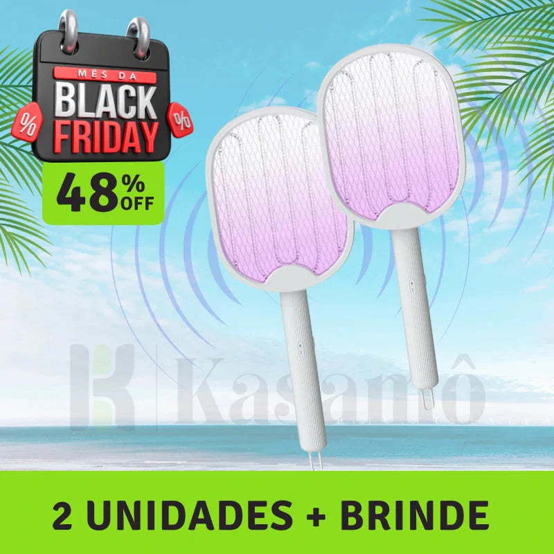 Raquete Elétrica Mata-Mosquito MaxBolt™ com Tecnologia de Ions Atrativos