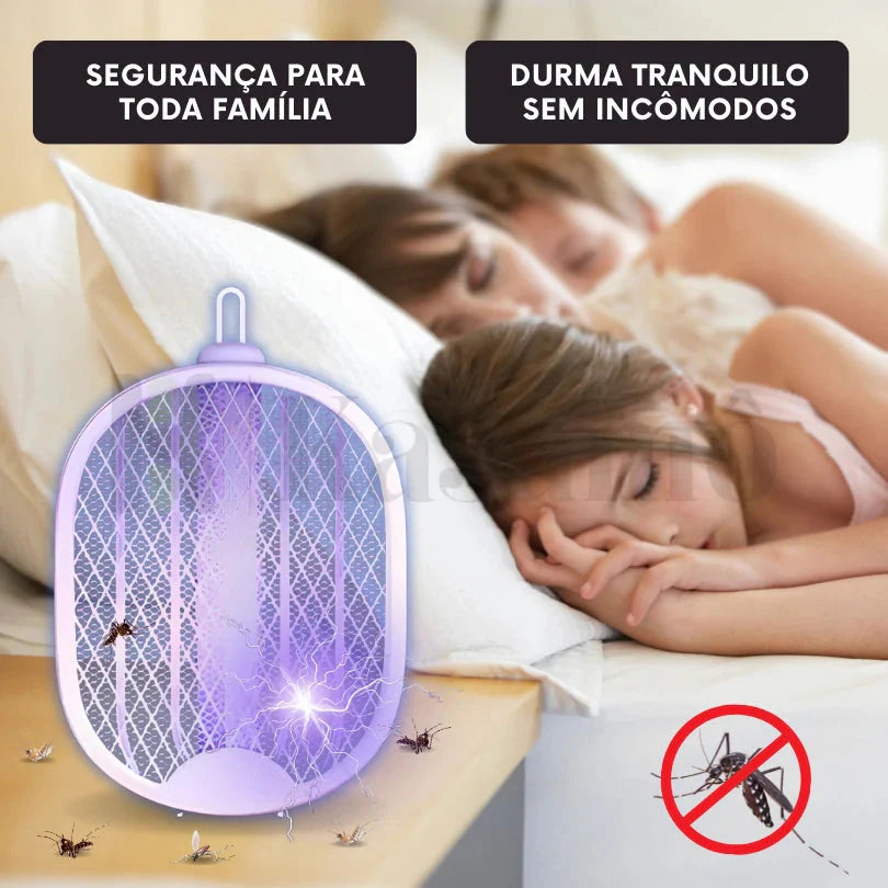 Raquete Elétrica Mata-Mosquito MaxBolt™ com Tecnologia de Ions Atrativos