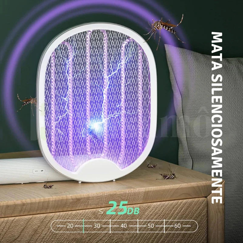 Raquete Elétrica Mata-Mosquito MaxBolt™ com Tecnologia de Ions Atrativos