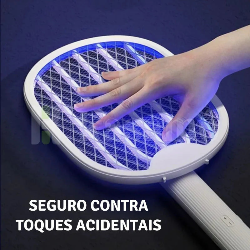 Raquete Elétrica Mata-Mosquito MaxBolt™ com Tecnologia de Ions Atrativos