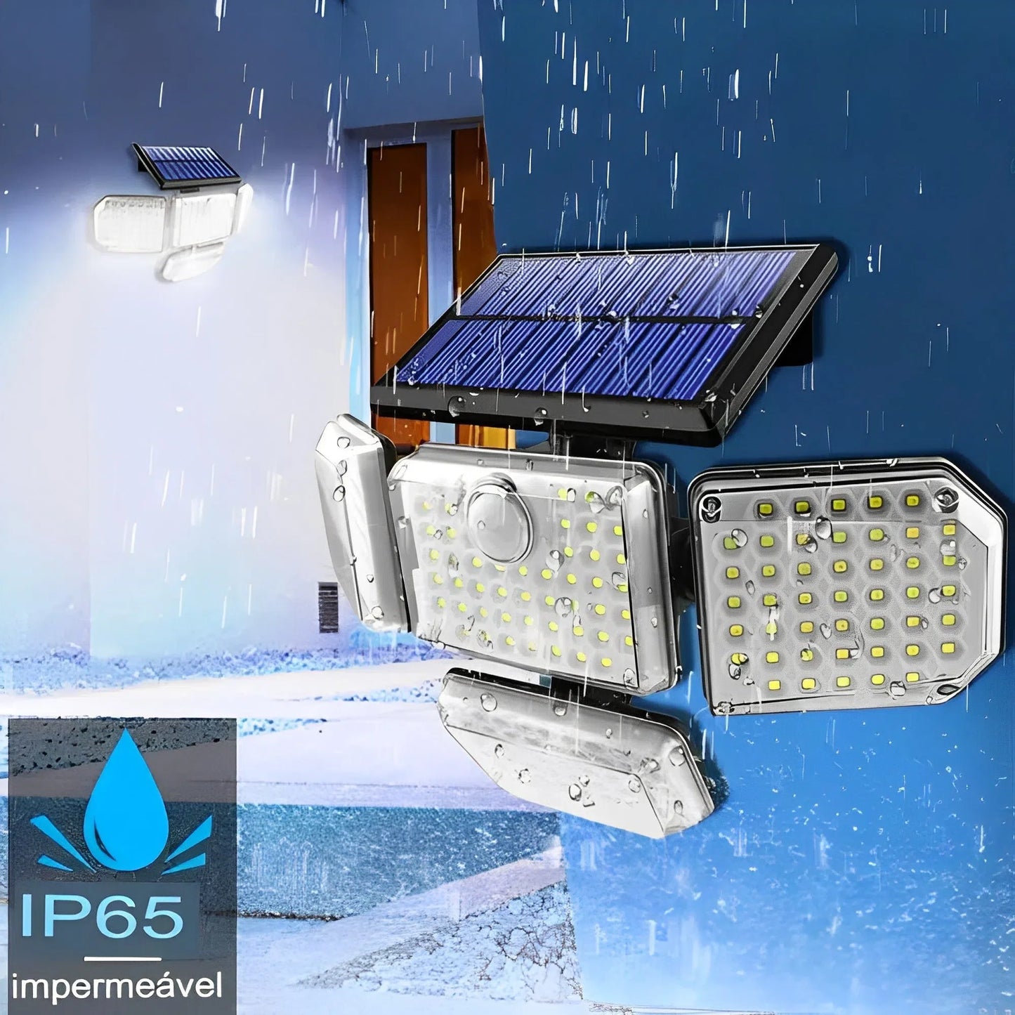 Refletor Solar LED 800W com 3 Cabeças - Iluminação Ecológica